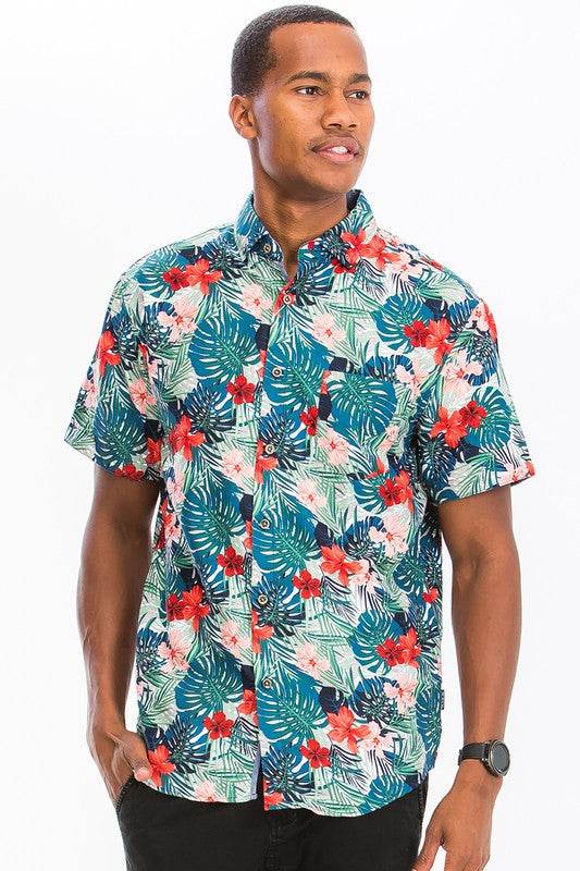 Weiv Mens Print Hawaiian Button Down Shirt WS7011 - Shop Style & More | Fresh Looks, Everyday Deals & Free Shipping