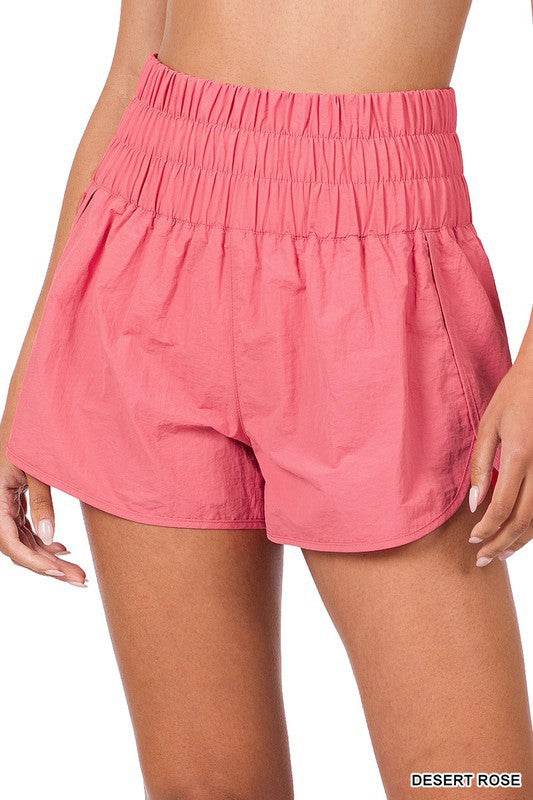 Windbreaker Smocked Waistband Running Shorts - Shop Style & More | Fresh Looks, Everyday Deals & Free Shipping