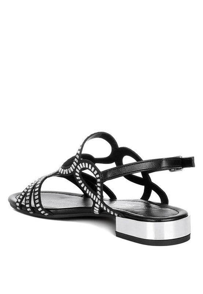 Jisters Cut Out Detail Rhinestone Flat Sandals - Shop Style & More | Fresh Looks, Everyday Deals & Free Shipping