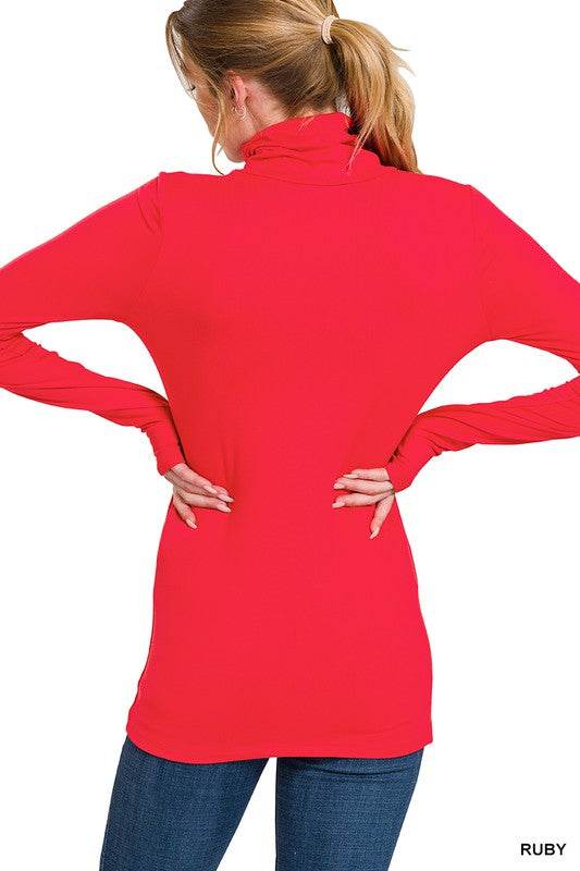 Premium Microfiber Mock Neck Top - Shop Style & More | Fresh Looks, Everyday Deals & Free Shipping