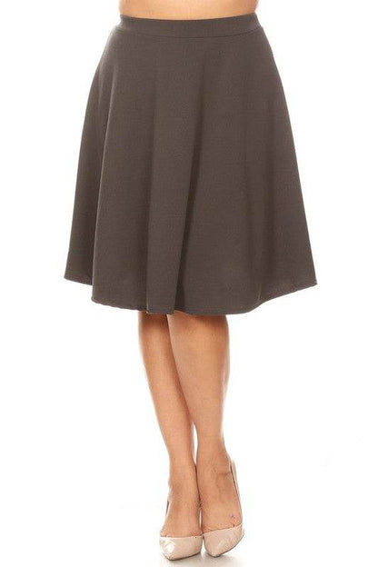 Solid high waisted A-line knee length skirt - Shop Style & More | Fresh Looks, Everyday Deals & Free Shipping
