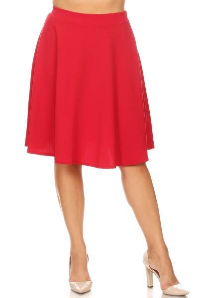 Solid high waisted A-line knee length skirt - Shop Style & More | Fresh Looks, Everyday Deals & Free Shipping