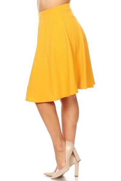 Solid high waisted A-line knee length skirt - Shop Style & More | Fresh Looks, Everyday Deals & Free Shipping