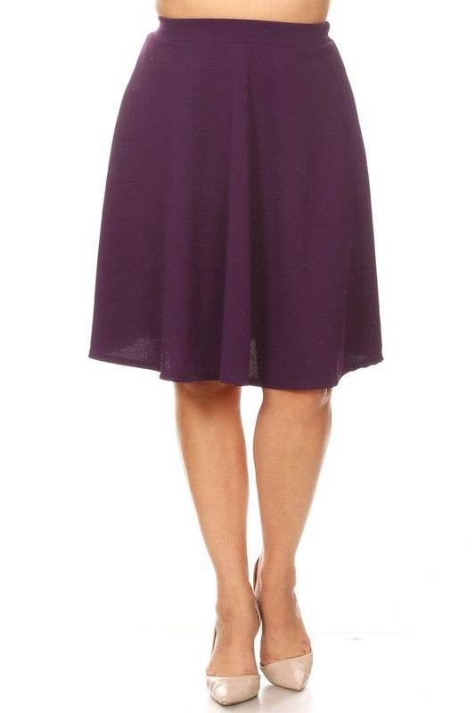 Solid high waisted A-line knee length skirt - Shop Style & More | Fresh Looks, Everyday Deals & Free Shipping