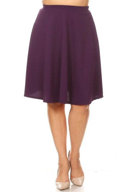 Solid high waisted A-line knee length skirt - Shop Style & More | Fresh Looks, Everyday Deals & Free Shipping