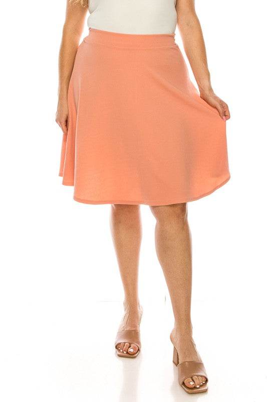 Solid high waisted A-line knee length skirt - Shop Style & More | Fresh Looks, Everyday Deals & Free Shipping