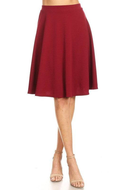 Solid high waisted A-line knee length skirt - Shop Style & More | Fresh Looks, Everyday Deals & Free Shipping