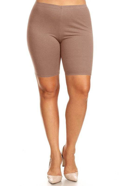 Plus size Solid high waist biker shorts - Shop Style & More | Fresh Looks, Everyday Deals & Free Shipping
