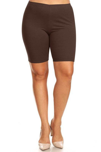 Plus size Solid high waist biker shorts - Shop Style & More | Fresh Looks, Everyday Deals & Free Shipping