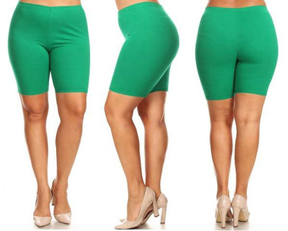 Plus size Solid high waist biker shorts - Shop Style & More | Fresh Looks, Everyday Deals & Free Shipping