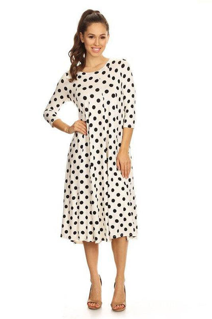 Paneled polka dot a-line midi dress - Shop Style & More | Fresh Looks, Everyday Deals & Free Shipping