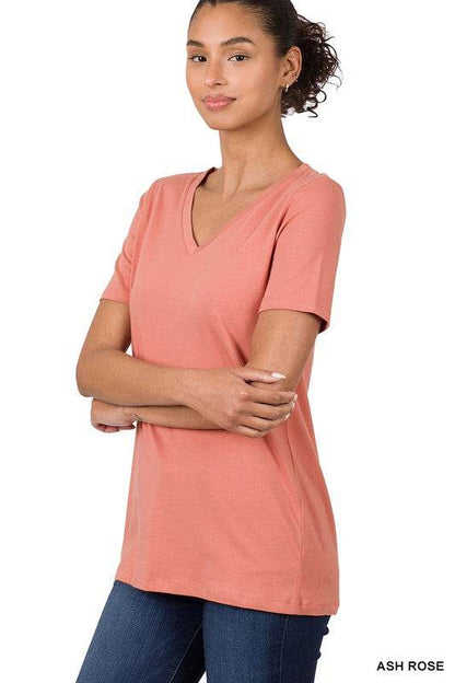 Cotton V-Neck Short Sleeve T-Shirts - Shop Style & More | Fresh Looks, Everyday Deals & Free Shipping