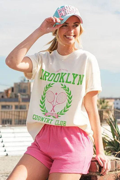 Lime 'N' Chili Brooklyn Graphic Round Neck Short Sleeve Top - Shop Style & More | Fresh Looks, Everyday Deals & Free Shipping
