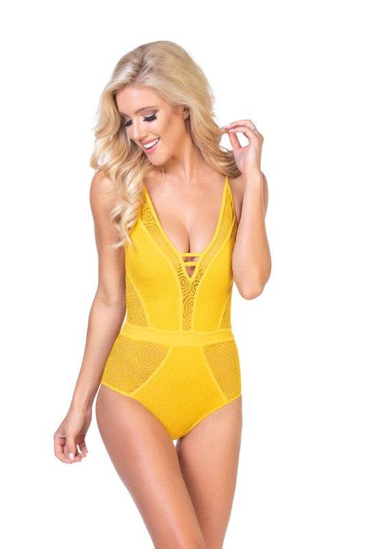 CROCHET MATRIAL ONE PIECE SWIMSUIT - Shop Style & More | Fresh Looks, Everyday Deals & Free Shipping