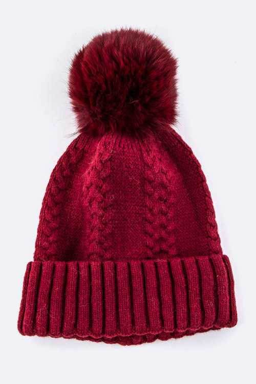 EMMEZ Raccoon Fur PomPom Cashmere Beanie - Shop Style & More | Fresh Looks, Everyday Deals & Free Shipping