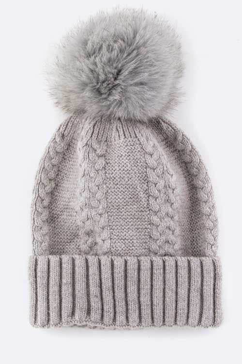 EMMEZ Raccoon Fur PomPom Cashmere Beanie - Shop Style & More | Fresh Looks, Everyday Deals & Free Shipping