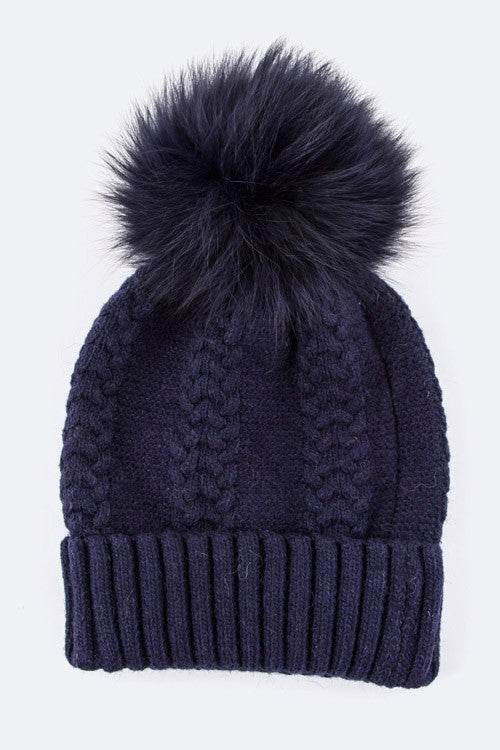 EMMEZ Raccoon Fur PomPom Cashmere Beanie - Shop Style & More | Fresh Looks, Everyday Deals & Free Shipping