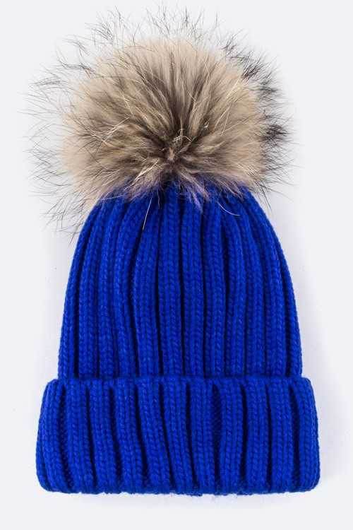Raccoon Fur PomPom Beanie - Shop Style & More | Fresh Looks, Everyday Deals & Free Shipping