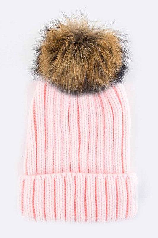 Raccoon Fur PomPom Beanie - Shop Style & More | Fresh Looks, Everyday Deals & Free Shipping