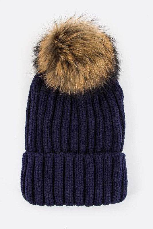 Raccoon Fur PomPom Beanie - Shop Style & More | Fresh Looks, Everyday Deals & Free Shipping