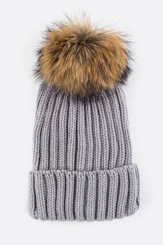 Raccoon Fur PomPom Beanie - Shop Style & More | Fresh Looks, Everyday Deals & Free Shipping