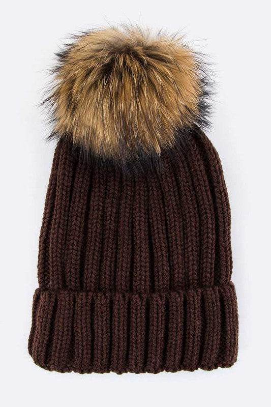 Raccoon Fur PomPom Beanie - Shop Style & More | Fresh Looks, Everyday Deals & Free Shipping