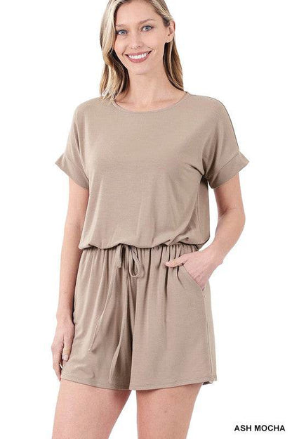 Romper w/ Elastic Waist and Back Keyhole Opening - Shop Style & More | Fresh Looks, Everyday Deals & Free Shipping