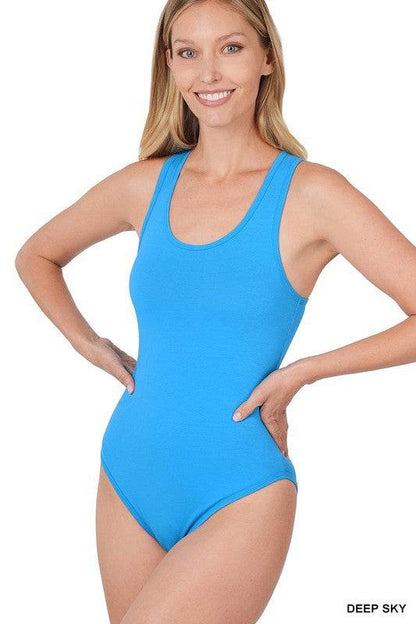 Premium Cotton Racer Back Tank Bodysuit - Shop Style & More | Fresh Looks, Everyday Deals & Free Shipping