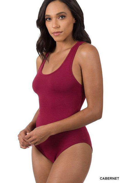 Premium Cotton Racer Back Tank Bodysuit - Shop Style & More | Fresh Looks, Everyday Deals & Free Shipping