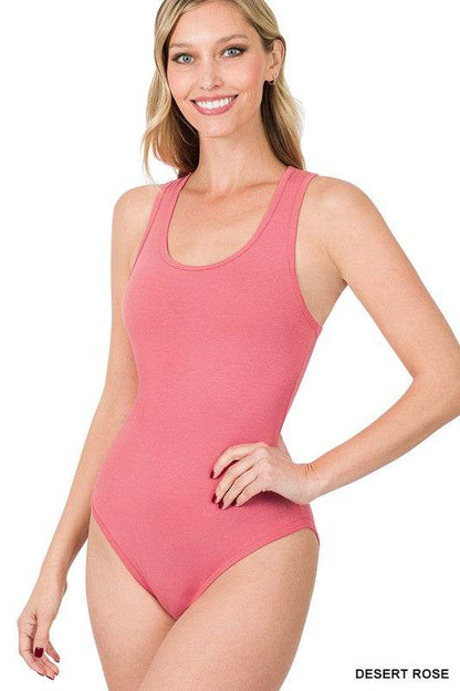 Premium Cotton Racer Back Tank Bodysuit - Shop Style & More | Fresh Looks, Everyday Deals & Free Shipping