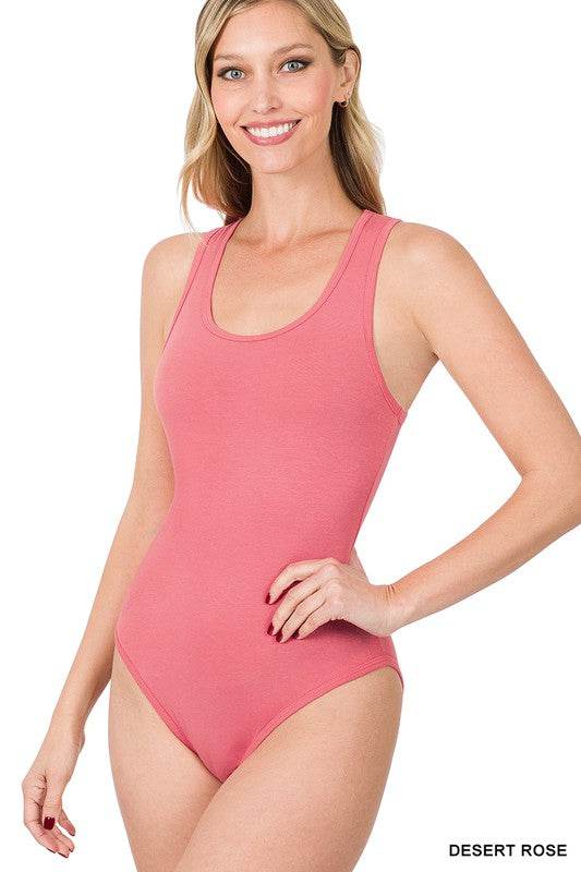 Premium Cotton Racer Back Tank Bodysuit - Shop Style & More | Fresh Looks, Everyday Deals & Free Shipping