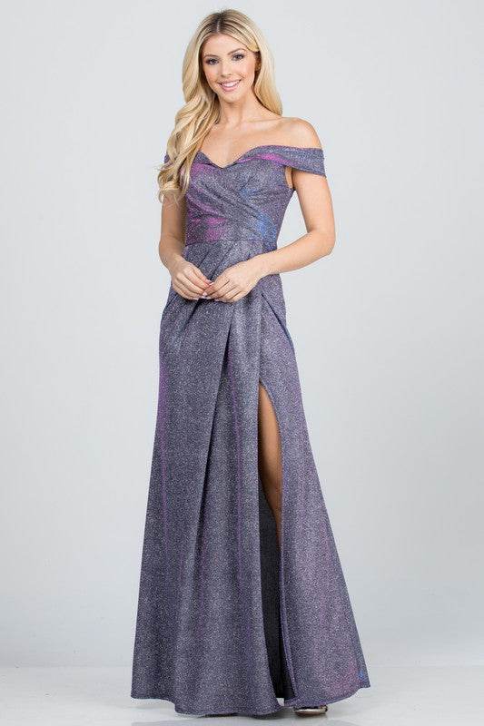 Off the shoulder glittery jacquard gathered gown - Shop Style & More | Fresh Looks, Everyday Deals & Free Shipping
