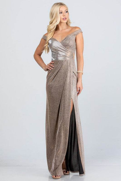 Off the shoulder glittery jacquard gathered gown - Shop Style & More | Fresh Looks, Everyday Deals & Free Shipping