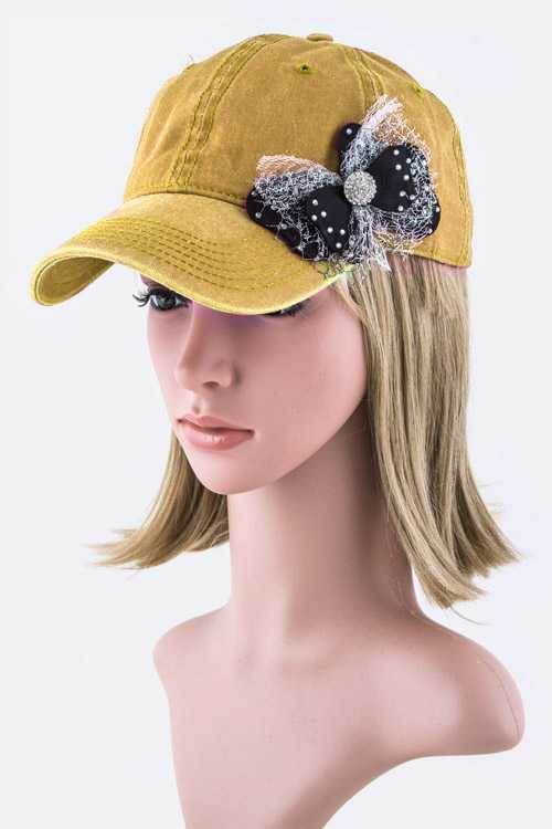 Crystal & Lurex Mesh Bow Fashion Cap - Shop Style & More | Fresh Looks, Everyday Deals & Free Shipping