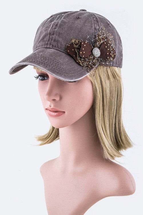 Crystal & Lurex Mesh Bow Fashion Cap - Shop Style & More | Fresh Looks, Everyday Deals & Free Shipping