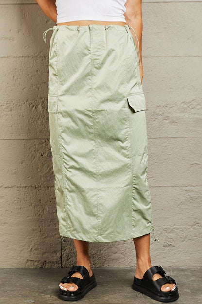 HYFVE Just In Time High Waisted Cargo Midi Skirt - Shop Style & More | Fresh Looks, Everyday Deals & Free Shipping