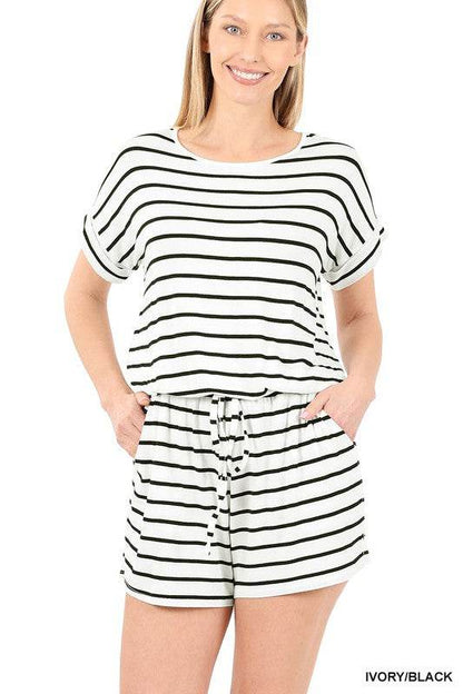Stripe Romper with Pockets - Shop Style & More | Fresh Looks, Everyday Deals & Free Shipping