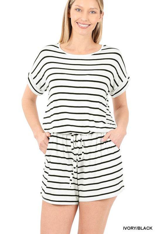 Stripe Romper with Pockets - Shop Style & More | Fresh Looks, Everyday Deals & Free Shipping