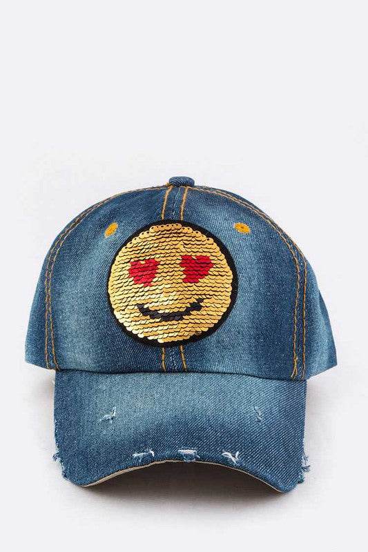 2 Tone Sequins Emoji Patch Cap - Shop Style & More | Fresh Looks, Everyday Deals & Free Shipping