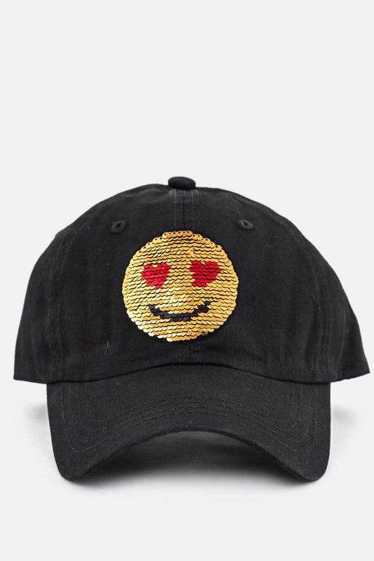 2 Tone Sequins Emoji Patch Cap - Shop Style & More | Fresh Looks, Everyday Deals & Free Shipping