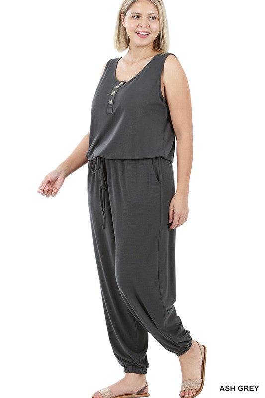 Plus Sleeveless Jogger Jumpsuit - Shop Style & More | Fresh Looks, Everyday Deals & Free Shipping