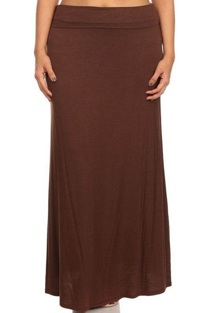 Plus size Solid high waisted a-line maxi skirt - Shop Style & More | Fresh Looks, Everyday Deals & Free Shipping