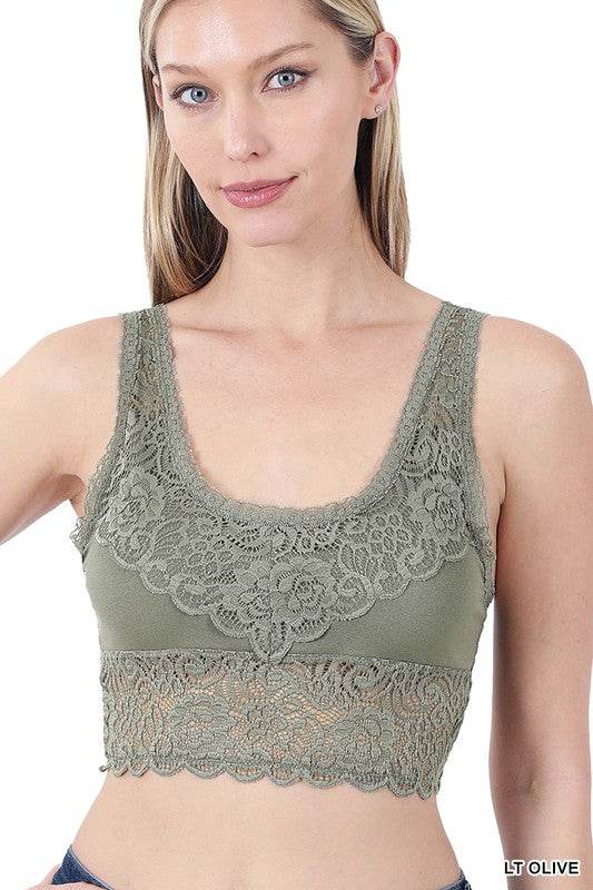 Seamless Lace Bra Top with Removable Bra Pads - Shop Style & More | Fresh Looks, Everyday Deals & Free Shipping