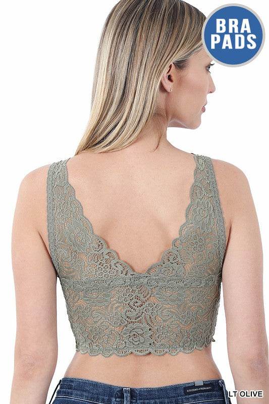 Seamless Lace Bra Top with Removable Bra Pads - Shop Style & More | Fresh Looks, Everyday Deals & Free Shipping
