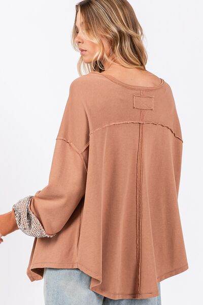 SAGE + FIG Peace Sign Mineral Wash Terry Top - Shop Style & More | Fresh Looks, Everyday Deals & Free Shipping