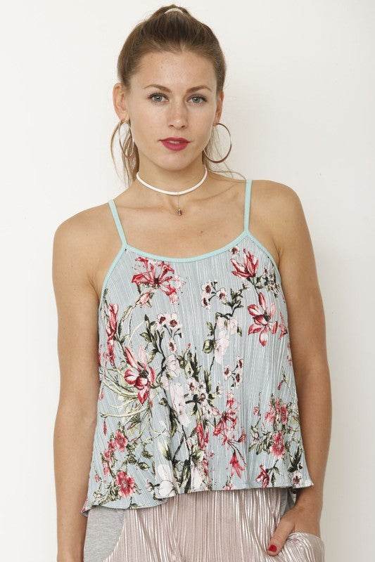 Floral spaghetti Strap Tank Top - Shop Style & More | Fresh Looks, Everyday Deals & Free Shipping