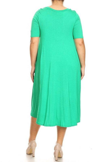 Plus Midi A-line Jersey knit Short sleeve Loose - Shop Style & More | Fresh Looks, Everyday Deals & Free Shipping