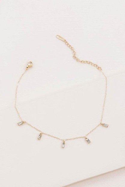 Minimal Rectangle Rhinestone Anklet - Shop Style & More | Fresh Looks, Everyday Deals & Free Shipping