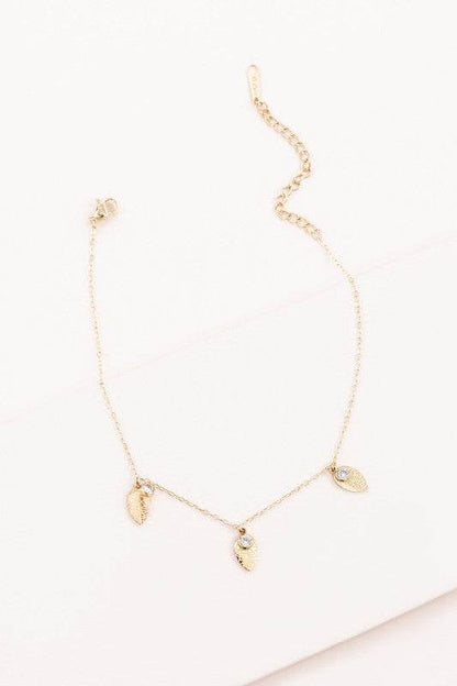 Leaf and Rhinestone Chain Anklet - Shop Style & More | Fresh Looks, Everyday Deals & Free Shipping