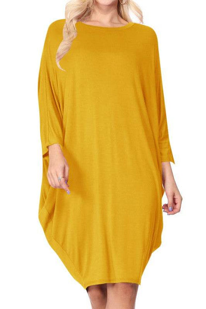 Solid knit dress Crew neck Long dolman sleeves - Shop Style & More | Fresh Looks, Everyday Deals & Free Shipping